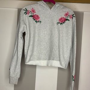 Floral crop hoodie